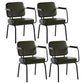 Industrial Style Upholstered Side Chairs with 4 Metal Black Legs Dining Chairs Army Green 4 Piece Set Clearhalo ' kitchen&dining_furn' 'Dining Chairs' 'Dining Tables & Seating' 'dining_chair' 'furn' 'furn_dining_chair' 'Furniture' 'furniture_dining_chair' 'Kitchen & Dining Furniture' 'kitchen' 3703319