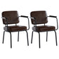 Industrial Style Upholstered Side Chairs with 4 Metal Black Legs Dining Chairs Dark Brown 2 Piece Set Clearhalo ' kitchen&dining_furn' 'Dining Chairs' 'Dining Tables & Seating' 'dining_chair' 'furn' 'furn_dining_chair' 'Furniture' 'furniture_dining_chair' 'Kitchen & Dining Furniture' 'kitchen' 3703324