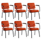 Industrial Style Upholstered Side Chairs with 4 Metal Black Legs Dining Chairs Orange-Red 6 Piece Set Clearhalo ' kitchen&dining_furn' 'Dining Chairs' 'Dining Tables & Seating' 'dining_chair' 'furn' 'furn_dining_chair' 'Furniture' 'furniture_dining_chair' 'Kitchen & Dining Furniture' 'kitchen' 3703329