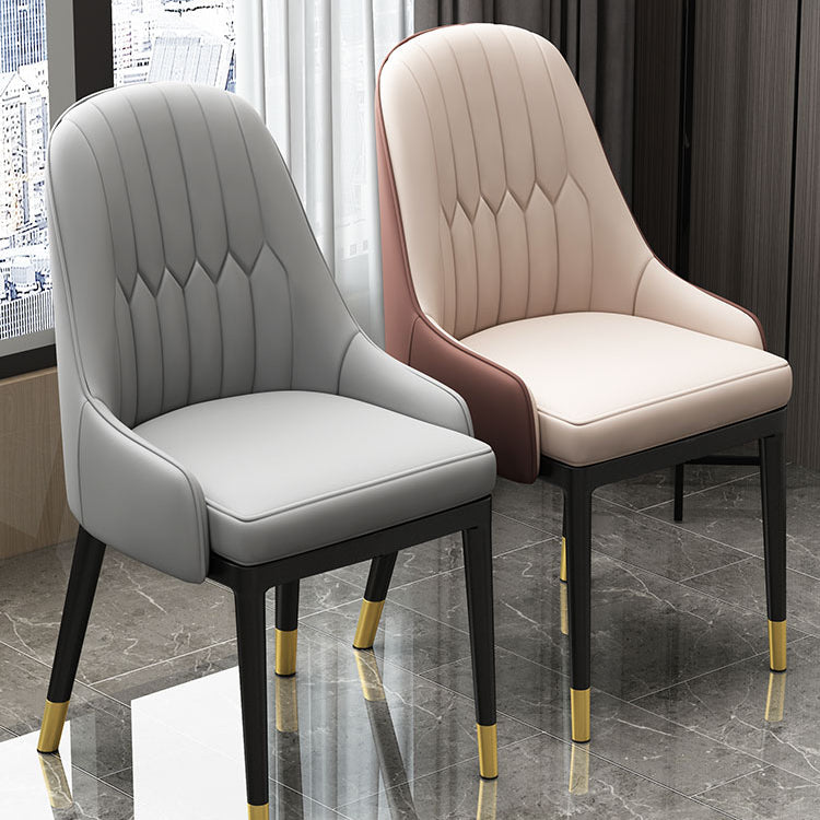 Scandinavian Style Metal Dining Chairs Dining Room Armless Parsons Chair Clearhalo ' kitchen&dining_furn' 'Dining Chairs' 'Dining Tables & Seating' 'dining_chair' 'furn' 'furn_dining_chair' 'Furniture' 'furniture_dining_chair' 'Kitchen & Dining Furniture' 'kitchen' 3703330