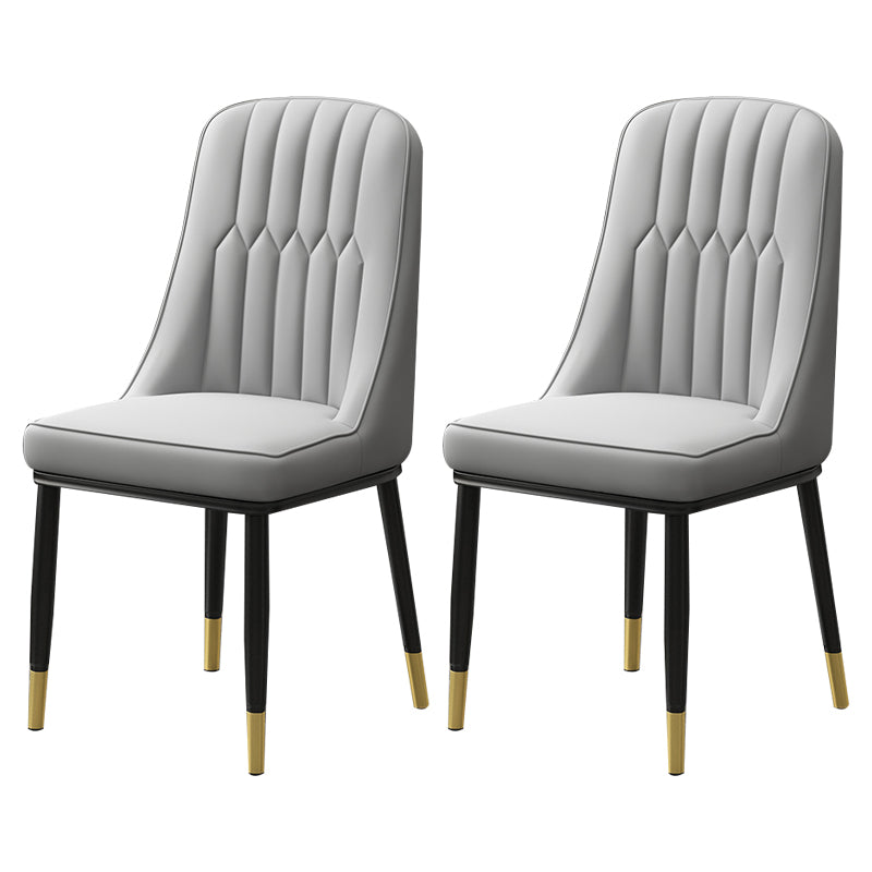 Scandinavian Style Metal Dining Chairs Dining Room Armless Parsons Chair Light Gray 2 Piece Set Clearhalo ' kitchen&dining_furn' 'Dining Chairs' 'Dining Tables & Seating' 'dining_chair' 'furn' 'furn_dining_chair' 'Furniture' 'furniture_dining_chair' 'Kitchen & Dining Furniture' 'kitchen' 3703338