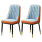 Scandinavian Style Metal Dining Chairs Dining Room Armless Parsons Chair Blue-Orange 2 Piece Set Clearhalo ' kitchen&dining_furn' 'Dining Chairs' 'Dining Tables & Seating' 'dining_chair' 'furn' 'furn_dining_chair' 'Furniture' 'furniture_dining_chair' 'Kitchen & Dining Furniture' 'kitchen' 3703351