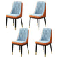 Scandinavian Style Metal Dining Chairs Dining Room Armless Parsons Chair Blue-Orange 4 Piece Set Clearhalo ' kitchen&dining_furn' 'Dining Chairs' 'Dining Tables & Seating' 'dining_chair' 'furn' 'furn_dining_chair' 'Furniture' 'furniture_dining_chair' 'Kitchen & Dining Furniture' 'kitchen' 3703353