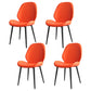 Contemporary Indoor-Outdoor Metal Chair Home Wingback Armless Side Chair Orange 4 Piece Set Clearhalo ' kitchen&dining_furn' 'Dining Chairs' 'Dining Tables & Seating' 'dining_chair' 'furn' 'furn_dining_chair' 'Furniture' 'furniture_dining_chair' 'Kitchen & Dining Furniture' 'kitchen' 3703414