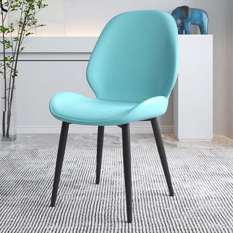 Contemporary Indoor-Outdoor Metal Chair Home Wingback Armless Side Chair Light Blue 1 Piece Clearhalo ' kitchen&dining_furn' 'Dining Chairs' 'Dining Tables & Seating' 'dining_chair' 'furn' 'furn_dining_chair' 'Furniture' 'furniture_dining_chair' 'Kitchen & Dining Furniture' 'kitchen' 3703415