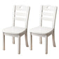 Contemporary Indoor-Outdoor Wood Chair Home Armless Ladder Back Dining Chair White 2 Piece Set Clearhalo ' kitchen&dining_furn' 'Dining Chairs' 'Dining Tables & Seating' 'dining_chair' 'furn' 'furn_dining_chair' 'Furniture' 'furniture_dining_chair' 'Kitchen & Dining Furniture' 'kitchen' 3703434
