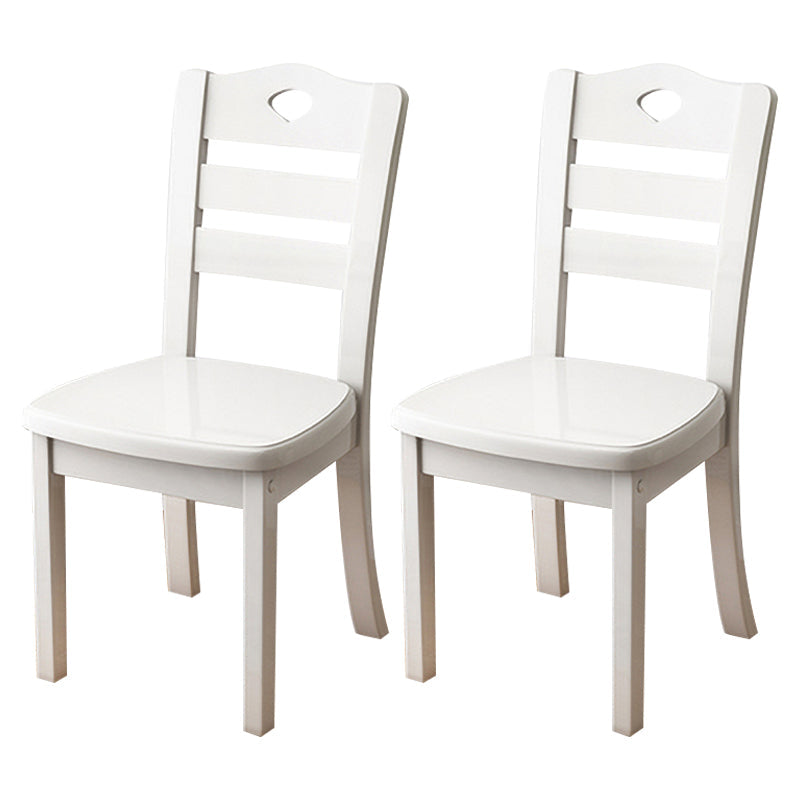 Contemporary Indoor-Outdoor Wood Chair Home Armless Ladder Back Dining Chair White 2 Piece Set Clearhalo ' kitchen&dining_furn' 'Dining Chairs' 'Dining Tables & Seating' 'dining_chair' 'furn' 'furn_dining_chair' 'Furniture' 'furniture_dining_chair' 'Kitchen & Dining Furniture' 'kitchen' 3703434