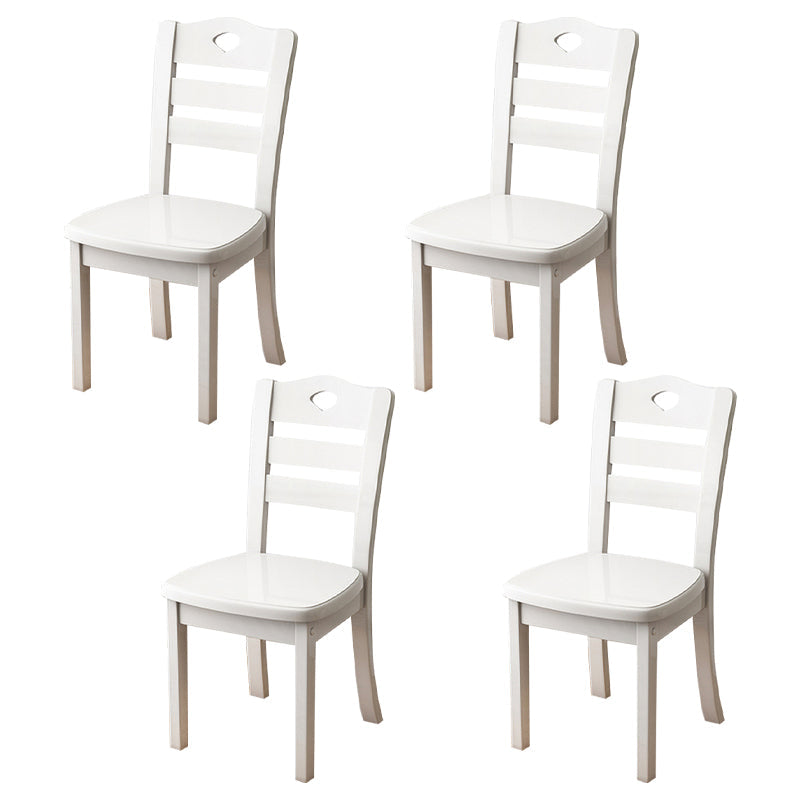Contemporary Indoor-Outdoor Wood Chair Home Armless Ladder Back Dining Chair White 4 Piece Set Clearhalo ' kitchen&dining_furn' 'Dining Chairs' 'Dining Tables & Seating' 'dining_chair' 'furn' 'furn_dining_chair' 'Furniture' 'furniture_dining_chair' 'Kitchen & Dining Furniture' 'kitchen' 3703436