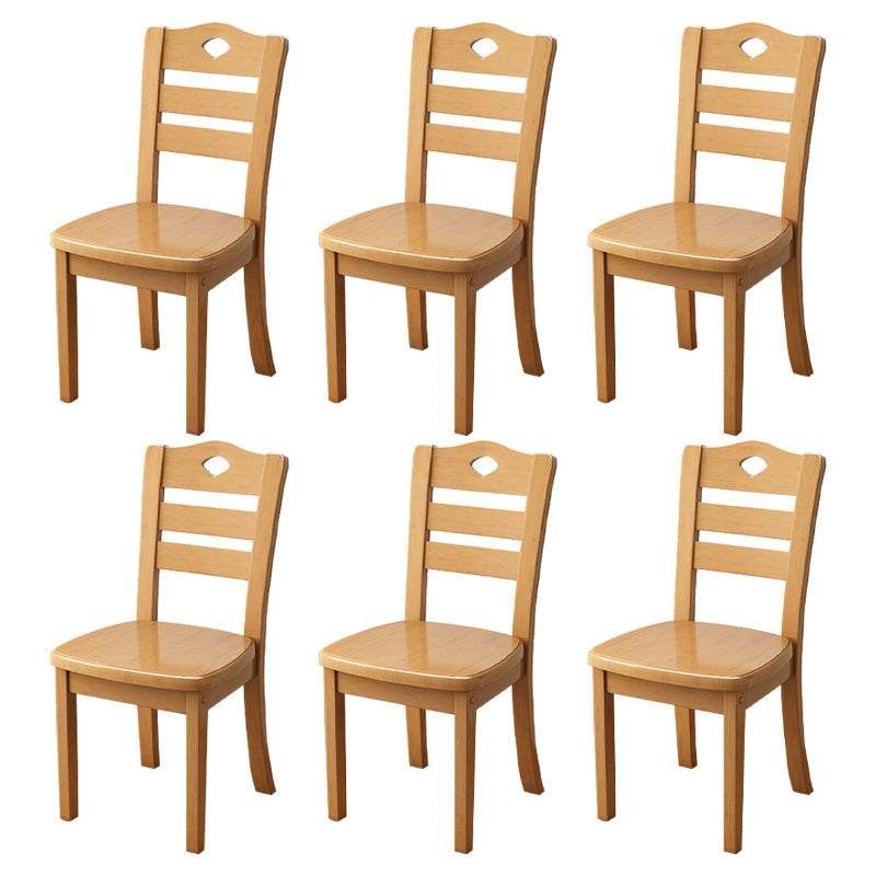 Contemporary Indoor-Outdoor Wood Chair Home Armless Ladder Back Dining Chair Khaki 6 Piece Set Clearhalo ' kitchen&dining_furn' 'Dining Chairs' 'Dining Tables & Seating' 'dining_chair' 'furn' 'furn_dining_chair' 'Furniture' 'furniture_dining_chair' 'Kitchen & Dining Furniture' 'kitchen' 3703444