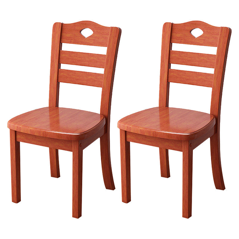 Contemporary Indoor-Outdoor Wood Chair Home Armless Ladder Back Dining Chair Red Brown 2 Piece Set Clearhalo ' kitchen&dining_furn' 'Dining Chairs' 'Dining Tables & Seating' 'dining_chair' 'furn' 'furn_dining_chair' 'Furniture' 'furniture_dining_chair' 'Kitchen & Dining Furniture' 'kitchen' 3703445