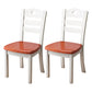 Contemporary Indoor-Outdoor Wood Chair Home Armless Ladder Back Dining Chair Burgundy-White 2 Piece Set Clearhalo ' kitchen&dining_furn' 'Dining Chairs' 'Dining Tables & Seating' 'dining_chair' 'furn' 'furn_dining_chair' 'Furniture' 'furniture_dining_chair' 'Kitchen & Dining Furniture' 'kitchen' 3703452