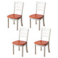 Contemporary Indoor-Outdoor Wood Chair Home Armless Ladder Back Dining Chair Burgundy-White 4 Piece Set Clearhalo ' kitchen&dining_furn' 'Dining Chairs' 'Dining Tables & Seating' 'dining_chair' 'furn' 'furn_dining_chair' 'Furniture' 'furniture_dining_chair' 'Kitchen & Dining Furniture' 'kitchen' 3703453