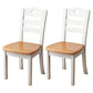 Contemporary Indoor-Outdoor Wood Chair Home Armless Ladder Back Dining Chair Khaki-White 2 Piece Set Clearhalo ' kitchen&dining_furn' 'Dining Chairs' 'Dining Tables & Seating' 'dining_chair' 'furn' 'furn_dining_chair' 'Furniture' 'furniture_dining_chair' 'Kitchen & Dining Furniture' 'kitchen' 3703455
