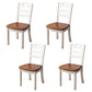 Contemporary Indoor-Outdoor Wood Chair Home Armless Ladder Back Dining Chair White-Brown 4 Piece Set Clearhalo ' kitchen&dining_furn' 'Dining Chairs' 'Dining Tables & Seating' 'dining_chair' 'furn' 'furn_dining_chair' 'Furniture' 'furniture_dining_chair' 'Kitchen & Dining Furniture' 'kitchen' 3703459