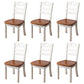 Contemporary Indoor-Outdoor Wood Chair Home Armless Ladder Back Dining Chair White-Brown 6 Piece Set Clearhalo ' kitchen&dining_furn' 'Dining Chairs' 'Dining Tables & Seating' 'dining_chair' 'furn' 'furn_dining_chair' 'Furniture' 'furniture_dining_chair' 'Kitchen & Dining Furniture' 'kitchen' 3703460