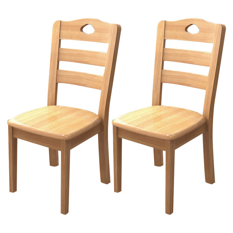 Contemporary Indoor-Outdoor Wood Chair Home Armless Ladder Back Dining Chair Natural 2 Piece Set Clearhalo ' kitchen&dining_furn' 'Dining Chairs' 'Dining Tables & Seating' 'dining_chair' 'furn' 'furn_dining_chair' 'Furniture' 'furniture_dining_chair' 'Kitchen & Dining Furniture' 'kitchen' 3703461