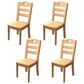 Contemporary Indoor-Outdoor Wood Chair Home Armless Ladder Back Dining Chair Natural 4 Piece Set Clearhalo ' kitchen&dining_furn' 'Dining Chairs' 'Dining Tables & Seating' 'dining_chair' 'furn' 'furn_dining_chair' 'Furniture' 'furniture_dining_chair' 'Kitchen & Dining Furniture' 'kitchen' 3703462