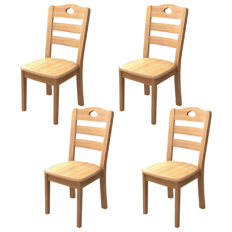 Contemporary Indoor-Outdoor Wood Chair Home Armless Ladder Back Dining Chair Natural 4 Piece Set Clearhalo ' kitchen&dining_furn' 'Dining Chairs' 'Dining Tables & Seating' 'dining_chair' 'furn' 'furn_dining_chair' 'Furniture' 'furniture_dining_chair' 'Kitchen & Dining Furniture' 'kitchen' 3703462