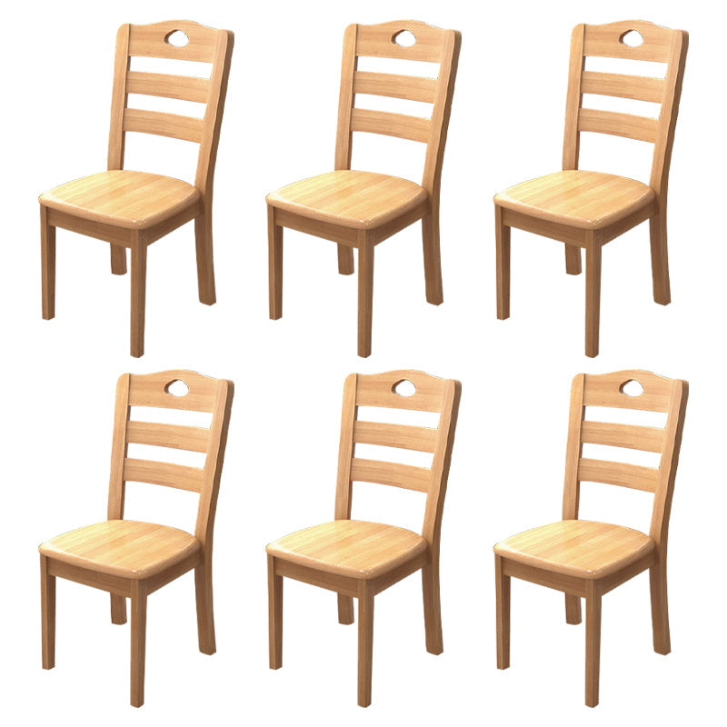 Contemporary Indoor-Outdoor Wood Chair Home Armless Ladder Back Dining Chair Natural 6 Piece Set Clearhalo ' kitchen&dining_furn' 'Dining Chairs' 'Dining Tables & Seating' 'dining_chair' 'furn' 'furn_dining_chair' 'Furniture' 'furniture_dining_chair' 'Kitchen & Dining Furniture' 'kitchen' 3703463