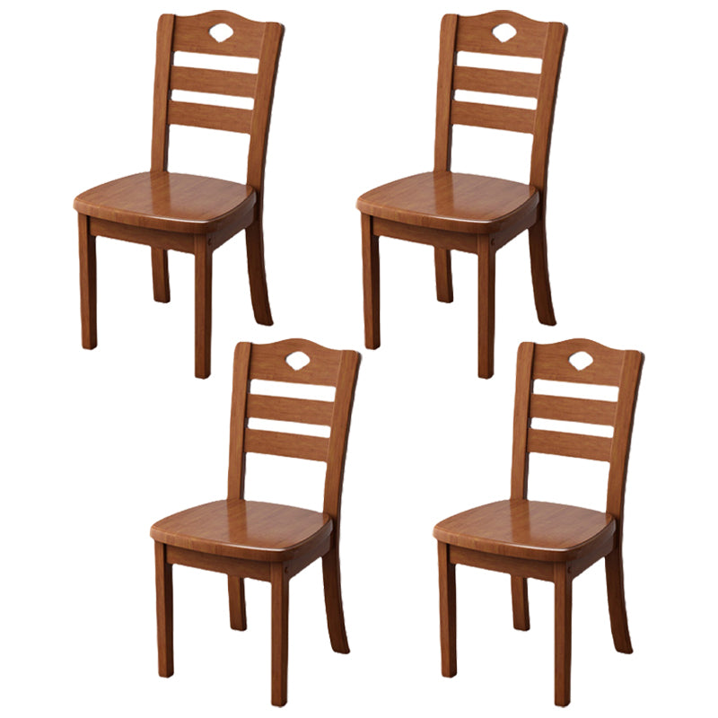 Contemporary Indoor-Outdoor Wood Chair Home Armless Ladder Back Dining Chair Walnut 4 Piece Set Clearhalo ' kitchen&dining_furn' 'Dining Chairs' 'Dining Tables & Seating' 'dining_chair' 'furn' 'furn_dining_chair' 'Furniture' 'furniture_dining_chair' 'Kitchen & Dining Furniture' 'kitchen' 3703465