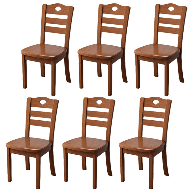 Contemporary Indoor-Outdoor Wood Chair Home Armless Ladder Back Dining Chair Walnut 6 Piece Set Clearhalo ' kitchen&dining_furn' 'Dining Chairs' 'Dining Tables & Seating' 'dining_chair' 'furn' 'furn_dining_chair' 'Furniture' 'furniture_dining_chair' 'Kitchen & Dining Furniture' 'kitchen' 3703466