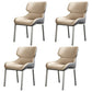 Contemporary Metal Dining Room Armless chairs Wingback Side Chair for Home Use Camel 4 Piece Set Clearhalo ' kitchen&dining_furn' 'Dining Chairs' 'Dining Tables & Seating' 'dining_chair' 'furn' 'furn_dining_chair' 'Furniture' 'furniture_dining_chair' 'Kitchen & Dining Furniture' 'kitchen' 3703478
