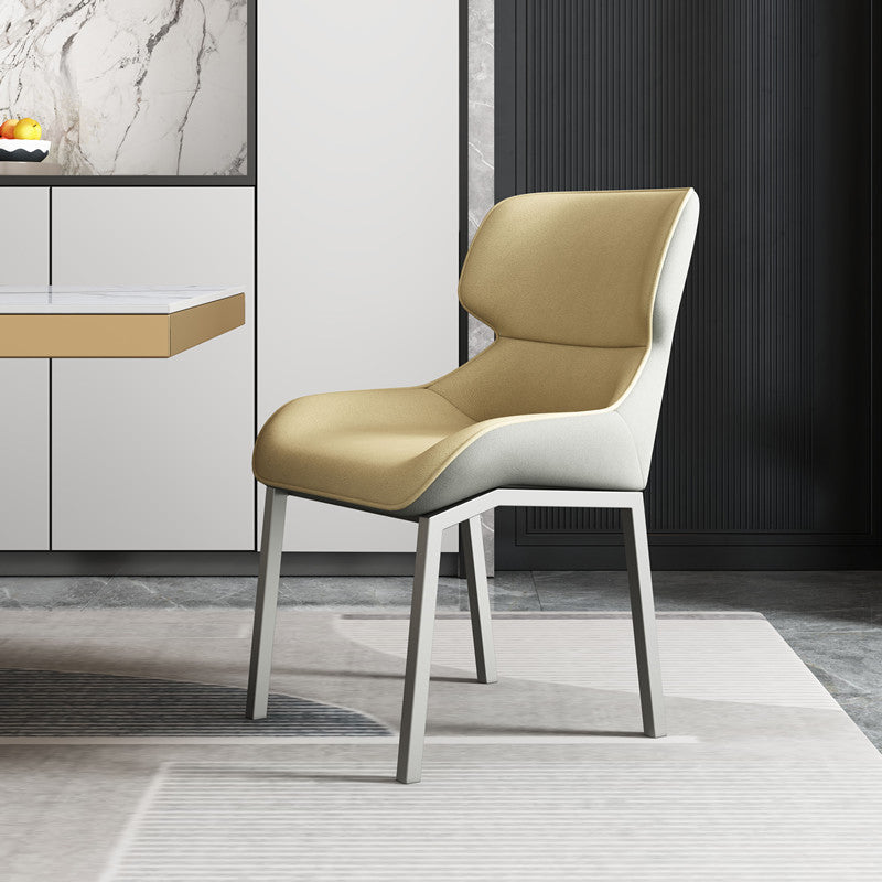 Contemporary Metal Dining Room Armless chairs Wingback Side Chair for Home Use Ginger 1 Piece Clearhalo ' kitchen&dining_furn' 'Dining Chairs' 'Dining Tables & Seating' 'dining_chair' 'furn' 'furn_dining_chair' 'Furniture' 'furniture_dining_chair' 'Kitchen & Dining Furniture' 'kitchen' 3703480