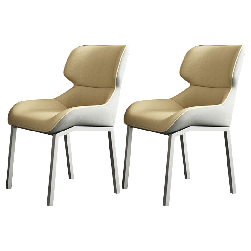 Contemporary Metal Dining Room Armless chairs Wingback Side Chair for Home Use Ginger 2 Piece Set Clearhalo ' kitchen&dining_furn' 'Dining Chairs' 'Dining Tables & Seating' 'dining_chair' 'furn' 'furn_dining_chair' 'Furniture' 'furniture_dining_chair' 'Kitchen & Dining Furniture' 'kitchen' 3703482