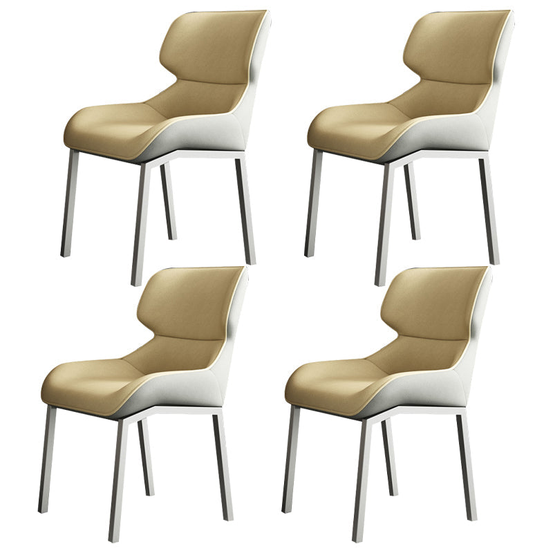 Contemporary Metal Dining Room Armless chairs Wingback Side Chair for Home Use Ginger 4 Piece Set Clearhalo ' kitchen&dining_furn' 'Dining Chairs' 'Dining Tables & Seating' 'dining_chair' 'furn' 'furn_dining_chair' 'Furniture' 'furniture_dining_chair' 'Kitchen & Dining Furniture' 'kitchen' 3703483