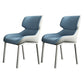 Contemporary Metal Dining Room Armless chairs Wingback Side Chair for Home Use Peacock Blue 2 Piece Set Clearhalo ' kitchen&dining_furn' 'Dining Chairs' 'Dining Tables & Seating' 'dining_chair' 'furn' 'furn_dining_chair' 'Furniture' 'furniture_dining_chair' 'Kitchen & Dining Furniture' 'kitchen' 3703490