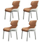 Contemporary Metal Dining Room Armless chairs Wingback Side Chair for Home Use Orange 4 Piece Set Clearhalo ' kitchen&dining_furn' 'Dining Chairs' 'Dining Tables & Seating' 'dining_chair' 'furn' 'furn_dining_chair' 'Furniture' 'furniture_dining_chair' 'Kitchen & Dining Furniture' 'kitchen' 3703494