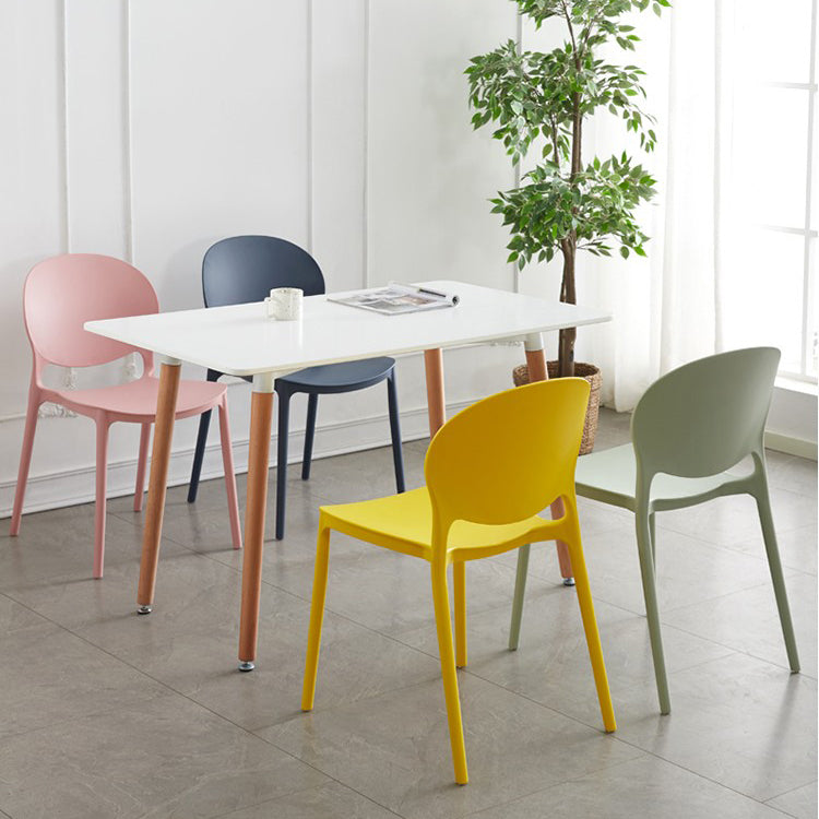 Stackable Plastic Armless Dining Chairs Indoor Scandinavian Side Chair Clearhalo ' kitchen&dining_furn' 'Dining Chairs' 'Dining Tables & Seating' 'dining_chair' 'furn' 'furn_dining_chair' 'Furniture' 'furniture_dining_chair' 'Kitchen & Dining Furniture' 'kitchen' 3703500