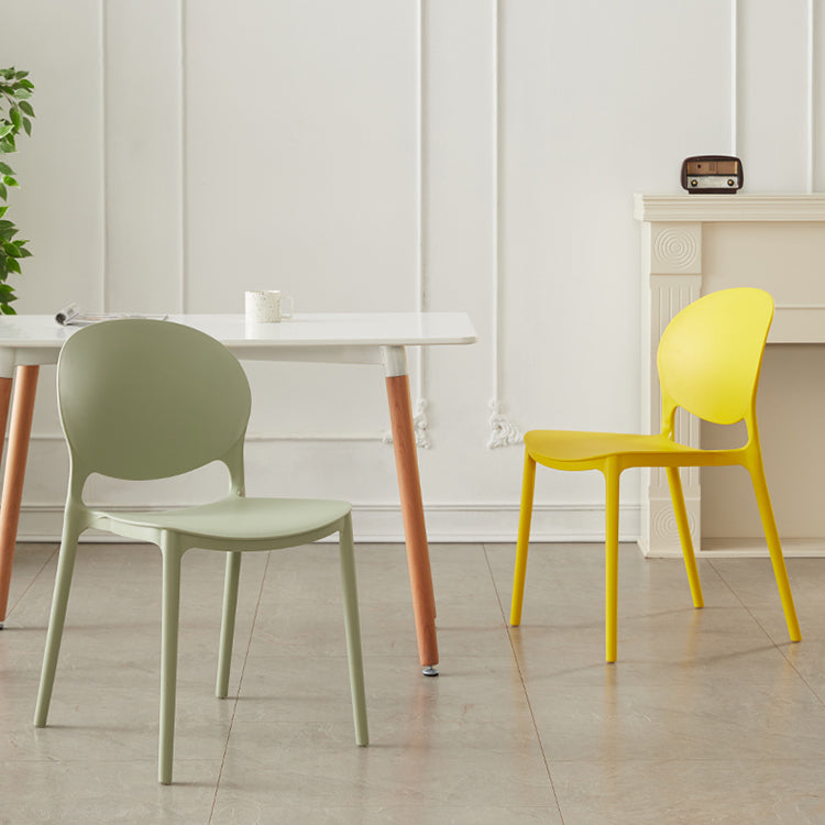 Stackable Plastic Armless Dining Chairs Indoor Scandinavian Side Chair Clearhalo ' kitchen&dining_furn' 'Dining Chairs' 'Dining Tables & Seating' 'dining_chair' 'furn' 'furn_dining_chair' 'Furniture' 'furniture_dining_chair' 'Kitchen & Dining Furniture' 'kitchen' 3703501