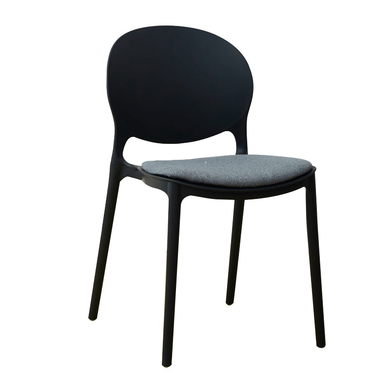 Stackable Plastic Armless Dining Chairs Indoor Scandinavian Side Chair Clearhalo ' kitchen&dining_furn' 'Dining Chairs' 'Dining Tables & Seating' 'dining_chair' 'furn' 'furn_dining_chair' 'Furniture' 'furniture_dining_chair' 'Kitchen & Dining Furniture' 'kitchen' 3703504