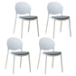 Stackable Plastic Armless Dining Chairs Indoor Scandinavian Side Chair White 4 Piece Set Clearhalo ' kitchen&dining_furn' 'Dining Chairs' 'Dining Tables & Seating' 'dining_chair' 'furn' 'furn_dining_chair' 'Furniture' 'furniture_dining_chair' 'Kitchen & Dining Furniture' 'kitchen' 3703510