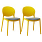 Stackable Plastic Armless Dining Chairs Indoor Scandinavian Side Chair Yellow 2 Piece Set Clearhalo ' kitchen&dining_furn' 'Dining Chairs' 'Dining Tables & Seating' 'dining_chair' 'furn' 'furn_dining_chair' 'Furniture' 'furniture_dining_chair' 'Kitchen & Dining Furniture' 'kitchen' 3703513