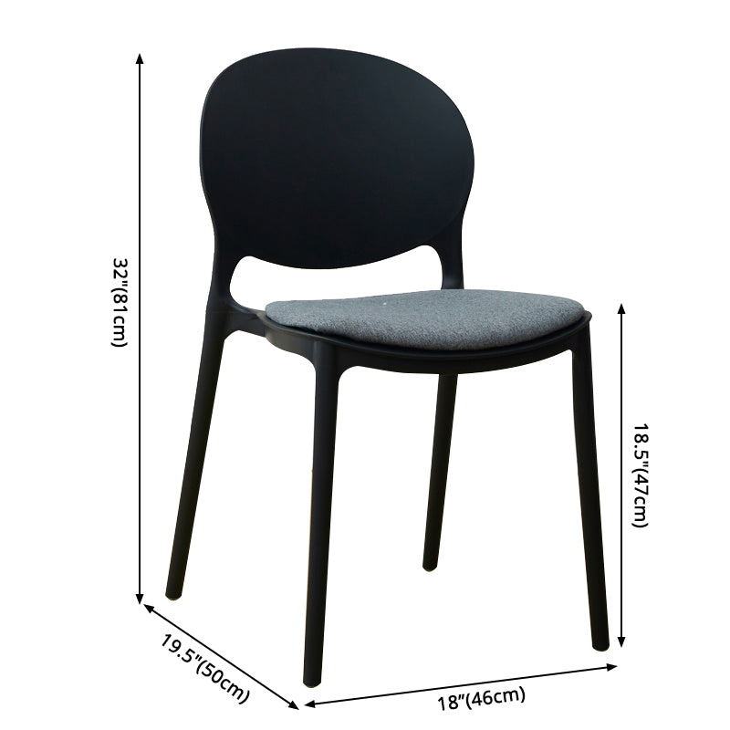 Stackable Plastic Armless Dining Chairs Indoor Scandinavian Side Chair Clearhalo ' kitchen&dining_furn' 'Dining Chairs' 'Dining Tables & Seating' 'dining_chair' 'furn' 'furn_dining_chair' 'Furniture' 'furniture_dining_chair' 'Kitchen & Dining Furniture' 'kitchen' 3703514