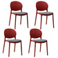Stackable Plastic Armless Dining Chairs Indoor Scandinavian Side Chair Burgundy 4 Piece Set Clearhalo ' kitchen&dining_furn' 'Dining Chairs' 'Dining Tables & Seating' 'dining_chair' 'furn' 'furn_dining_chair' 'Furniture' 'furniture_dining_chair' 'Kitchen & Dining Furniture' 'kitchen' 3703521