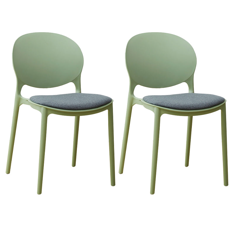 Stackable Plastic Armless Dining Chairs Indoor Scandinavian Side Chair Lake Green 2 Piece Set Clearhalo ' kitchen&dining_furn' 'Dining Chairs' 'Dining Tables & Seating' 'dining_chair' 'furn' 'furn_dining_chair' 'Furniture' 'furniture_dining_chair' 'Kitchen & Dining Furniture' 'kitchen' 3703523