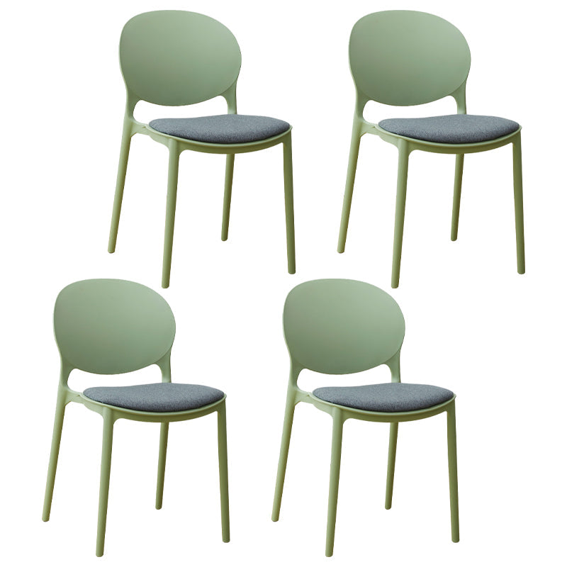 Stackable Plastic Armless Dining Chairs Indoor Scandinavian Side Chair Lake Green 4 Piece Set Clearhalo ' kitchen&dining_furn' 'Dining Chairs' 'Dining Tables & Seating' 'dining_chair' 'furn' 'furn_dining_chair' 'Furniture' 'furniture_dining_chair' 'Kitchen & Dining Furniture' 'kitchen' 3703524