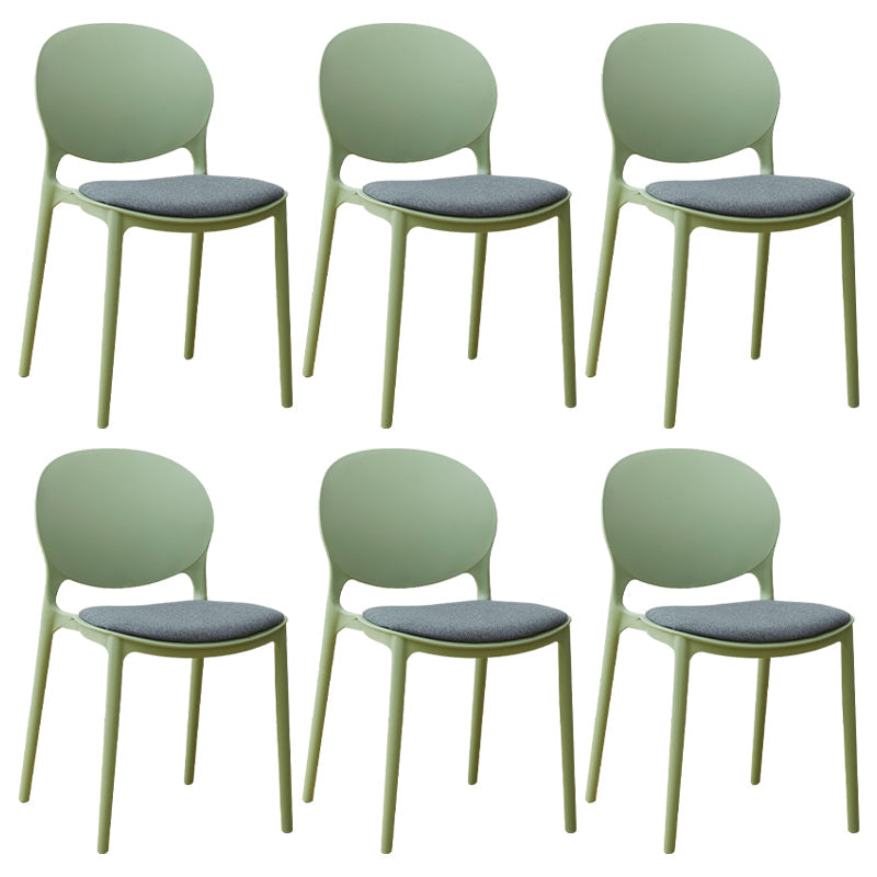 Stackable Plastic Armless Dining Chairs Indoor Scandinavian Side Chair Lake Green 6 Piece Set Clearhalo ' kitchen&dining_furn' 'Dining Chairs' 'Dining Tables & Seating' 'dining_chair' 'furn' 'furn_dining_chair' 'Furniture' 'furniture_dining_chair' 'Kitchen & Dining Furniture' 'kitchen' 3703525