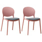 Stackable Plastic Armless Dining Chairs Indoor Scandinavian Side Chair Nude Pink 2 Piece Set Clearhalo ' kitchen&dining_furn' 'Dining Chairs' 'Dining Tables & Seating' 'dining_chair' 'furn' 'furn_dining_chair' 'Furniture' 'furniture_dining_chair' 'Kitchen & Dining Furniture' 'kitchen' 3703526