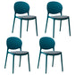 Stackable Plastic Armless Dining Chairs Indoor Scandinavian Side Chair Peacock Blue 4 Piece Set Clearhalo ' kitchen&dining_furn' 'Dining Chairs' 'Dining Tables & Seating' 'dining_chair' 'furn' 'furn_dining_chair' 'Furniture' 'furniture_dining_chair' 'Kitchen & Dining Furniture' 'kitchen' 3703530