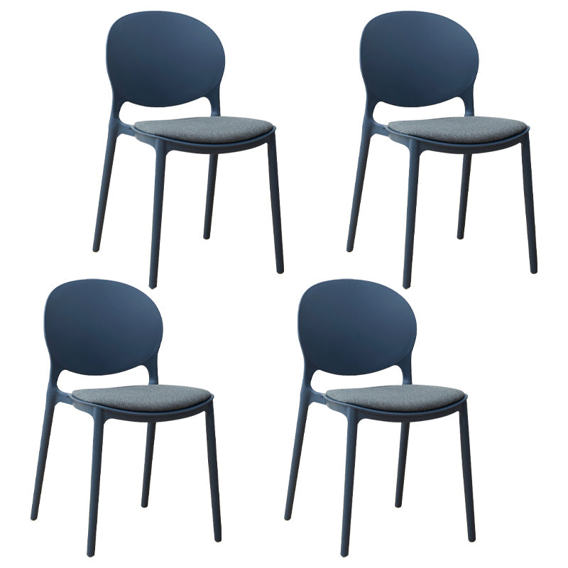 Stackable Plastic Armless Dining Chairs Indoor Scandinavian Side Chair Gray Blue 4 Piece Set Clearhalo ' kitchen&dining_furn' 'Dining Chairs' 'Dining Tables & Seating' 'dining_chair' 'furn' 'furn_dining_chair' 'Furniture' 'furniture_dining_chair' 'Kitchen & Dining Furniture' 'kitchen' 3703533