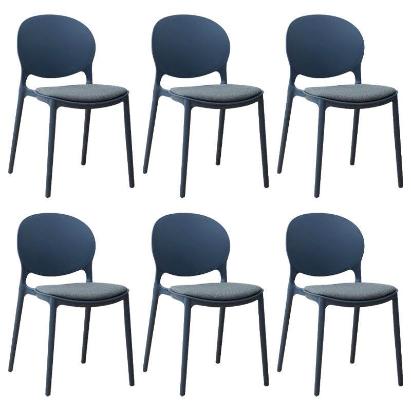 Stackable Plastic Armless Dining Chairs Indoor Scandinavian Side Chair Gray Blue 6 Piece Set Clearhalo ' kitchen&dining_furn' 'Dining Chairs' 'Dining Tables & Seating' 'dining_chair' 'furn' 'furn_dining_chair' 'Furniture' 'furniture_dining_chair' 'Kitchen & Dining Furniture' 'kitchen' 3703534