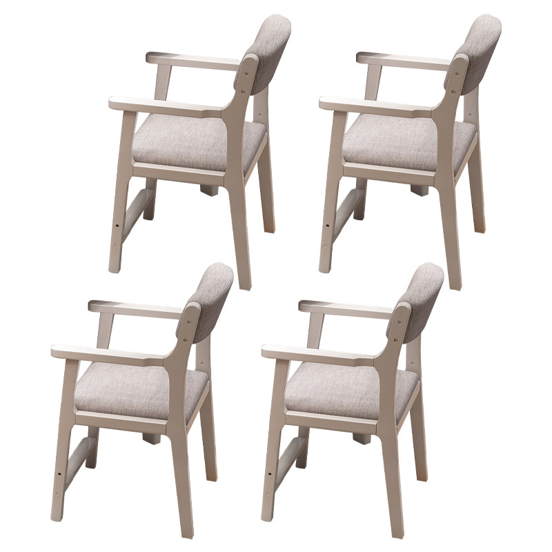 Wood Scandinavian Style Dining Chairs Home Open Back Dining Side Chair with Arm White 4 Piece Set Clearhalo ' kitchen&dining_furn' 'Dining Chairs' 'Dining Tables & Seating' 'dining_chair' 'furn' 'furn_dining_chair' 'Furniture' 'furniture_dining_chair' 'Kitchen & Dining Furniture' 'kitchen' 3703540