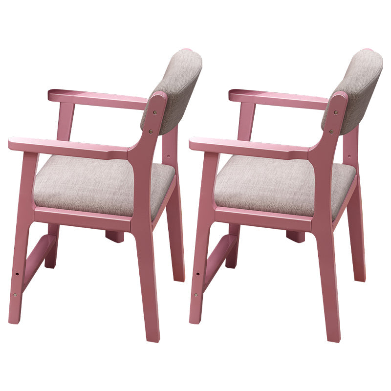 Wood Scandinavian Style Dining Chairs Home Open Back Dining Side Chair with Arm Pink 2 Piece Set Clearhalo ' kitchen&dining_furn' 'Dining Chairs' 'Dining Tables & Seating' 'dining_chair' 'furn' 'furn_dining_chair' 'Furniture' 'furniture_dining_chair' 'Kitchen & Dining Furniture' 'kitchen' 3703543