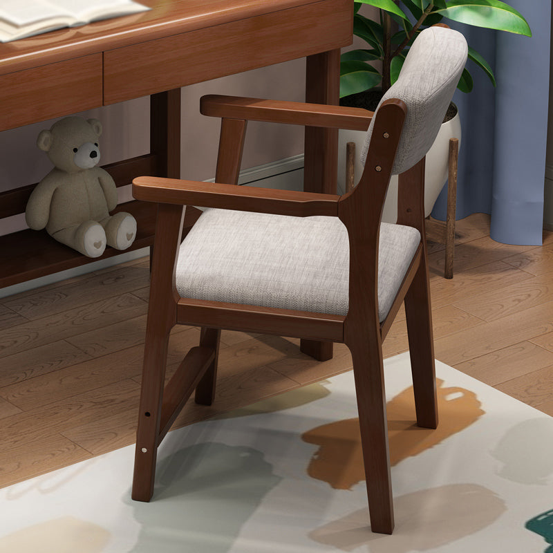 Wood Scandinavian Style Dining Chairs Home Open Back Dining Side Chair with Arm Walnut 1 Piece Clearhalo ' kitchen&dining_furn' 'Dining Chairs' 'Dining Tables & Seating' 'dining_chair' 'furn' 'furn_dining_chair' 'Furniture' 'furniture_dining_chair' 'Kitchen & Dining Furniture' 'kitchen' 3703557