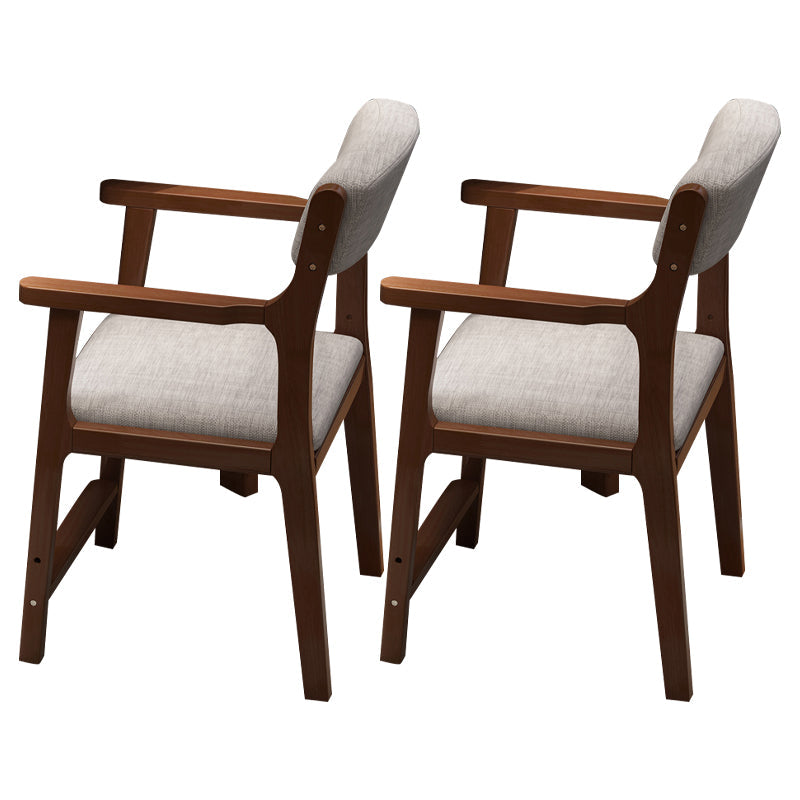 Wood Scandinavian Style Dining Chairs Home Open Back Dining Side Chair with Arm Walnut 2 Piece Set Clearhalo ' kitchen&dining_furn' 'Dining Chairs' 'Dining Tables & Seating' 'dining_chair' 'furn' 'furn_dining_chair' 'Furniture' 'furniture_dining_chair' 'Kitchen & Dining Furniture' 'kitchen' 3703558
