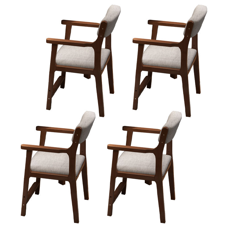 Wood Scandinavian Style Dining Chairs Home Open Back Dining Side Chair with Arm Walnut 4 Piece Set Clearhalo ' kitchen&dining_furn' 'Dining Chairs' 'Dining Tables & Seating' 'dining_chair' 'furn' 'furn_dining_chair' 'Furniture' 'furniture_dining_chair' 'Kitchen & Dining Furniture' 'kitchen' 3703559